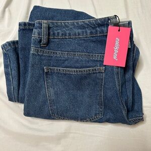 Edikted low rise baggy jeans blue washed